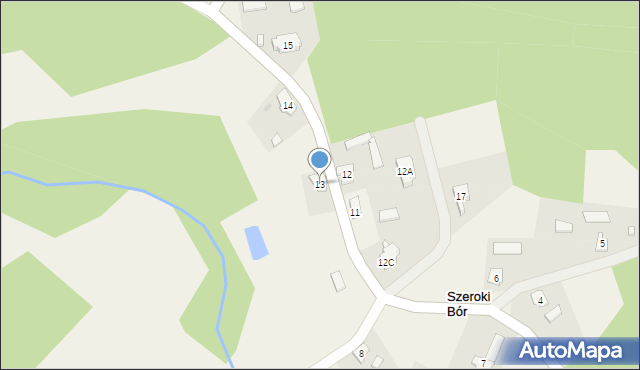 Szeroki Bór, Szeroki Bór, 13, mapa Szeroki Bór