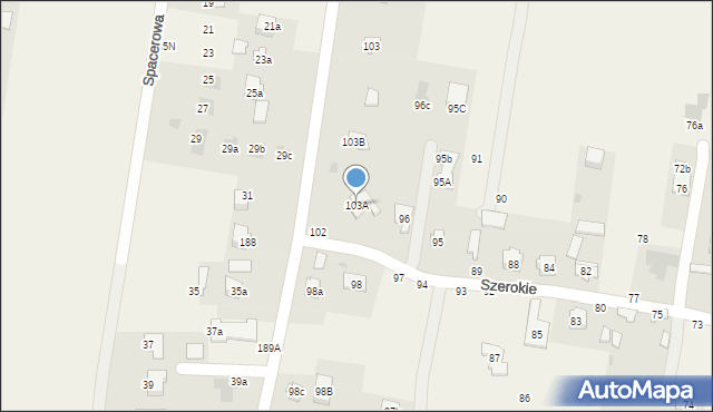 Szerokie, Szerokie, 103A, mapa Szerokie