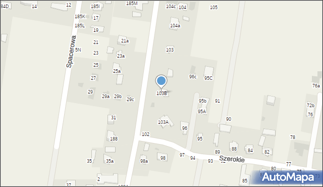 Szerokie, Szerokie, 103B, mapa Szerokie