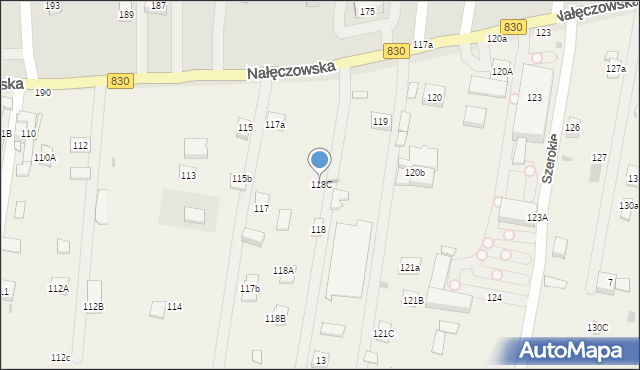 Szerokie, Szerokie, 118C, mapa Szerokie