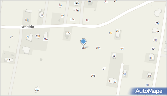 Szerokie, Szerokie, 11A, mapa Szerokie