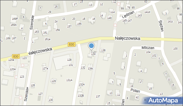 Szerokie, Szerokie, 134A, mapa Szerokie