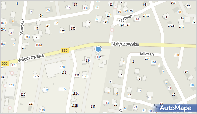 Szerokie, Szerokie, 136, mapa Szerokie