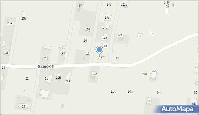 Szerokie, Szerokie, 14a, mapa Szerokie
