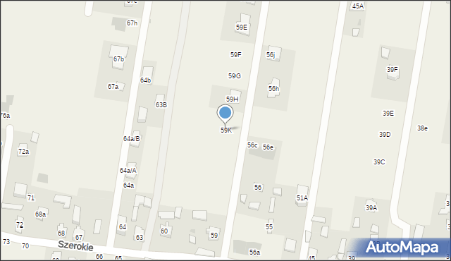 Szerokie, Szerokie, 59K, mapa Szerokie