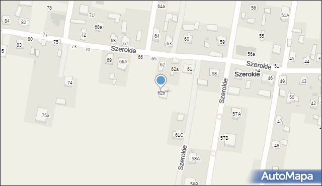 Szerokie, Szerokie, 62b, mapa Szerokie