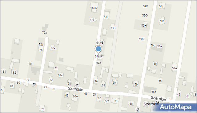 Szerokie, Szerokie, 64a/A, mapa Szerokie