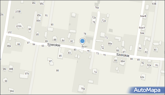 Szerokie, Szerokie, 77, mapa Szerokie