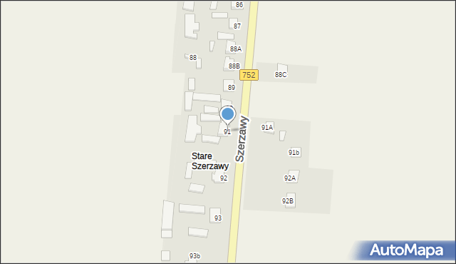 Szerzawy, Szerzawy, 91, mapa Szerzawy