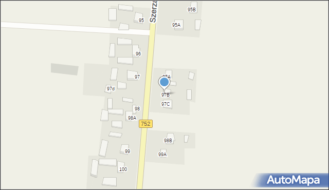 Szerzawy, Szerzawy, 97B, mapa Szerzawy