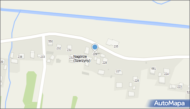 Szerzyny, Szerzyny, 229, mapa Szerzyny