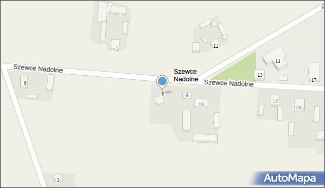 Szewce Nadolne, Szewce Nadolne, 8, mapa Szewce Nadolne