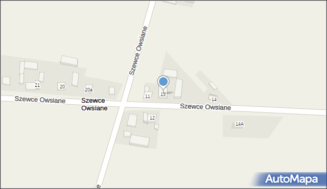 Szewce Owsiane, Szewce Owsiane, 13, mapa Szewce Owsiane