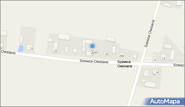 Szewce Owsiane, Szewce Owsiane, 21, mapa Szewce Owsiane