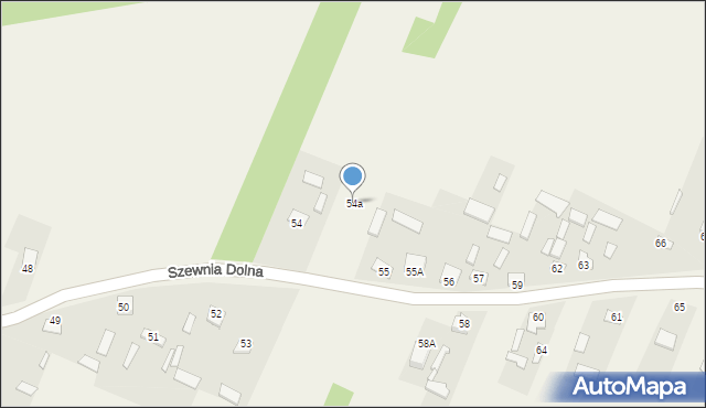 Szewnia Dolna, Szewnia Dolna, 54a, mapa Szewnia Dolna