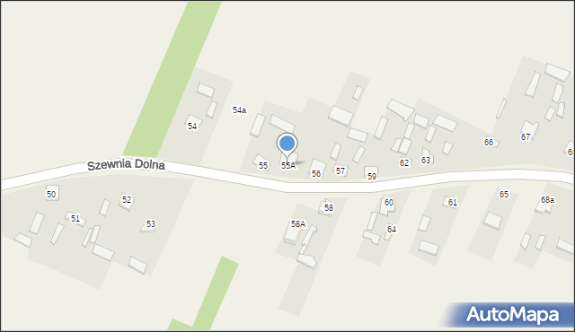 Szewnia Dolna, Szewnia Dolna, 55A, mapa Szewnia Dolna