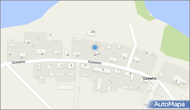 Szewno, Szewno, 14, mapa Szewno