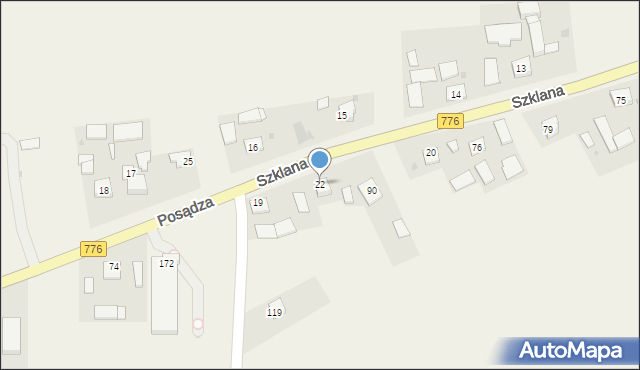 Szklana, Szklana, 22, mapa Szklana