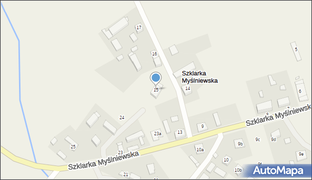 Szklarka Myślniewska, Szklarka Myślniewska, 15, mapa Szklarka Myślniewska