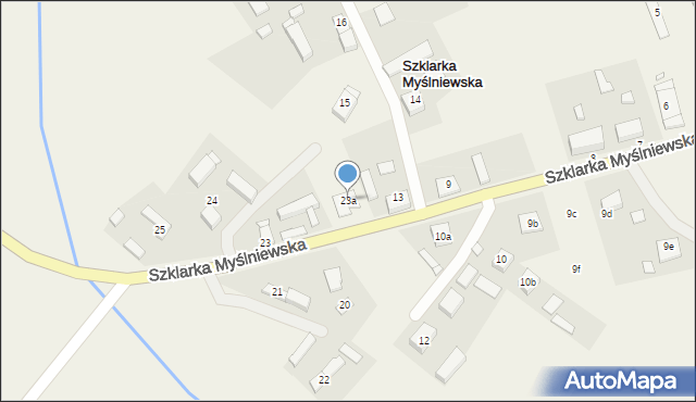 Szklarka Myślniewska, Szklarka Myślniewska, 23a, mapa Szklarka Myślniewska