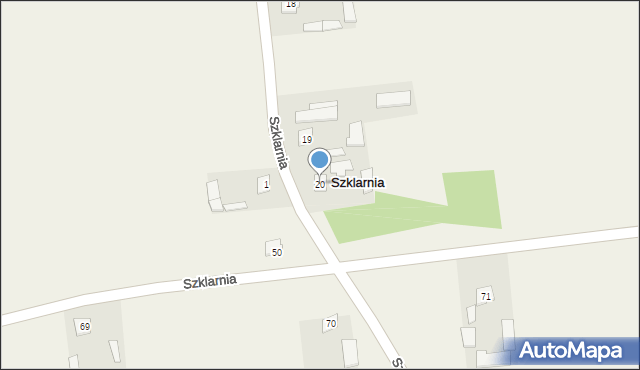 Szklarnia, Szklarnia, 20, mapa Szklarnia