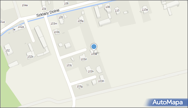 Szklary Dolne, Szklary Dolne, 103e, mapa Szklary Dolne