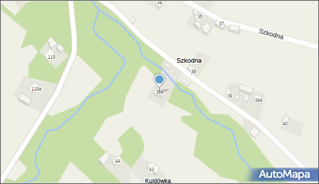 Szkodna, Szkodna, 38a, mapa Szkodna