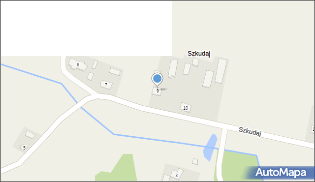 Szkudaj, Szkudaj, 9, mapa Szkudaj