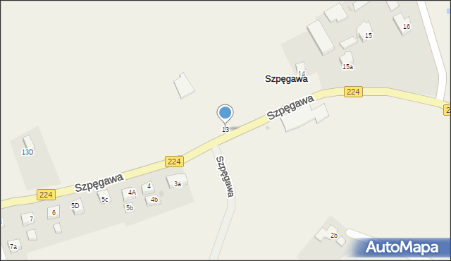 Szpęgawa, Szpęgawa, 13, mapa Szpęgawa