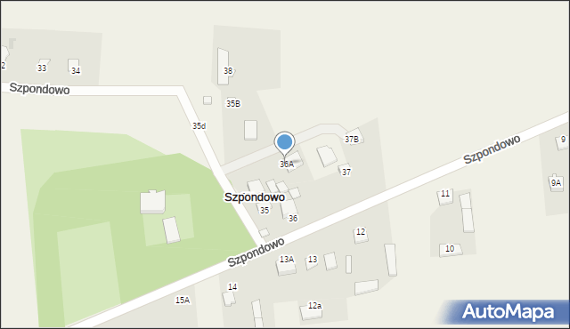 Szpondowo, Szpondowo, 36A, mapa Szpondowo