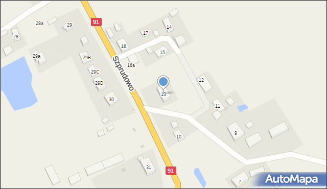 Szprudowo, Szprudowo, 13, mapa Szprudowo