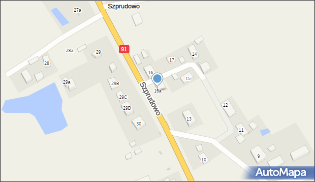 Szprudowo, Szprudowo, 16a, mapa Szprudowo