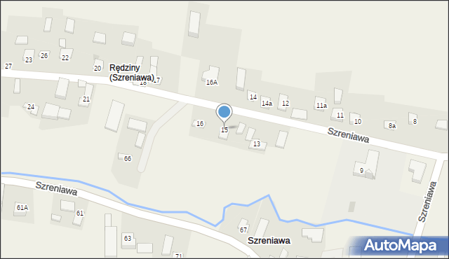 Szreniawa, Szreniawa, 15, mapa Szreniawa