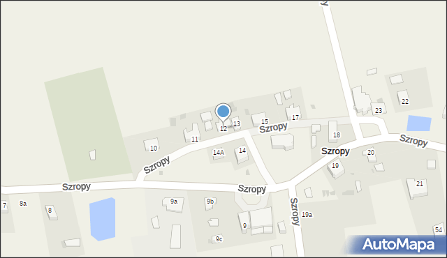 Szropy, Szropy, 12A, mapa Szropy