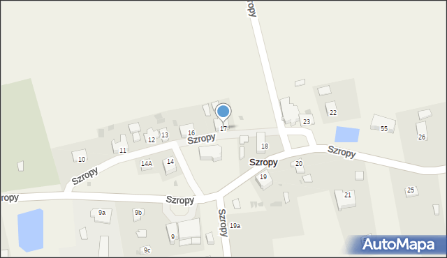 Szropy, Szropy, 17, mapa Szropy