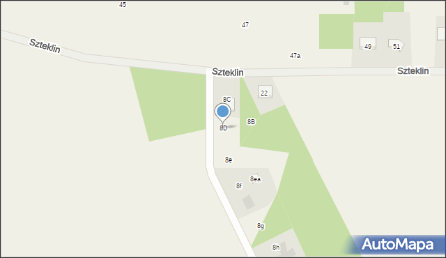 Szteklin, Szteklin, 8D, mapa Szteklin