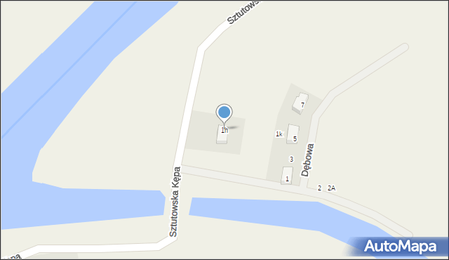Sztutowo, Sztutowska Kępa, 1h, mapa Sztutowo