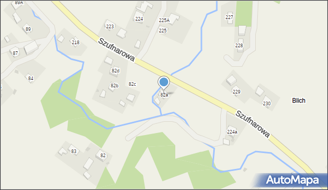 Szufnarowa, Szufnarowa, 82a, mapa Szufnarowa