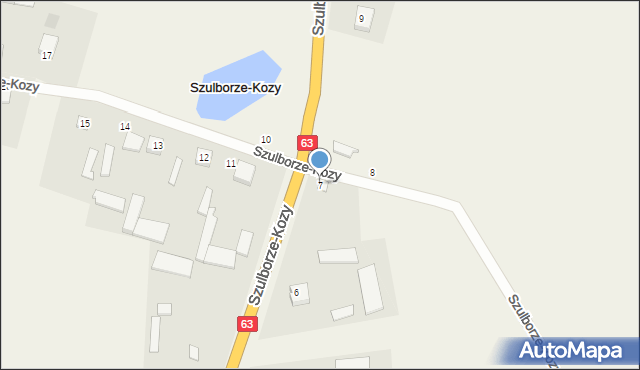 Szulborze-Kozy, Szulborze-Kozy, 7, mapa Szulborze-Kozy