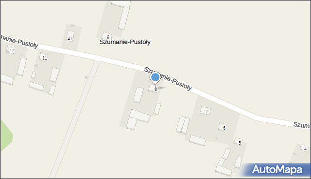 Szumanie-Pustoły, Szumanie-Pustoły, 8, mapa Szumanie-Pustoły