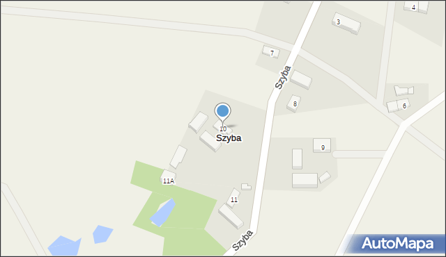 Szyba, Szyba, 10, mapa Szyba