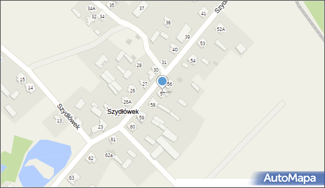 Szydłówek, Szydłówek, 57, mapa Szydłówek