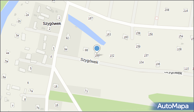 Szygówek, Szygówek, 100, mapa Szygówek