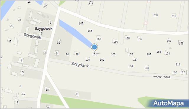 Szygówek, Szygówek, 101, mapa Szygówek