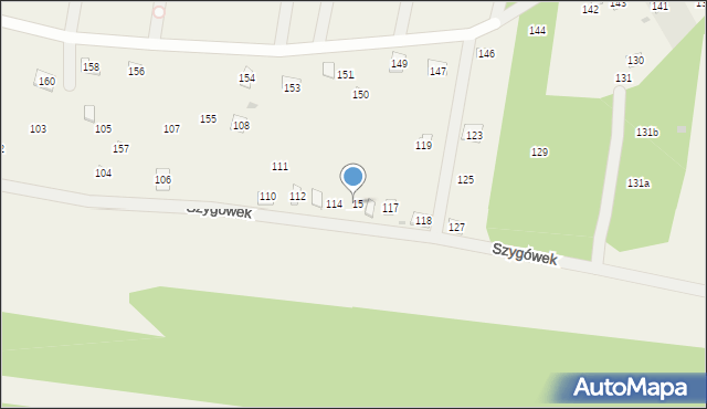 Szygówek, Szygówek, 115, mapa Szygówek