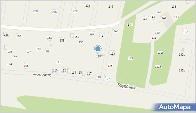 Szygówek, Szygówek, 119, mapa Szygówek