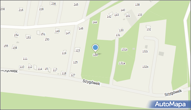 Szygówek, Szygówek, 129, mapa Szygówek