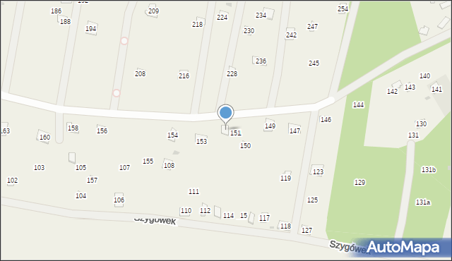 Szygówek, Szygówek, 152, mapa Szygówek