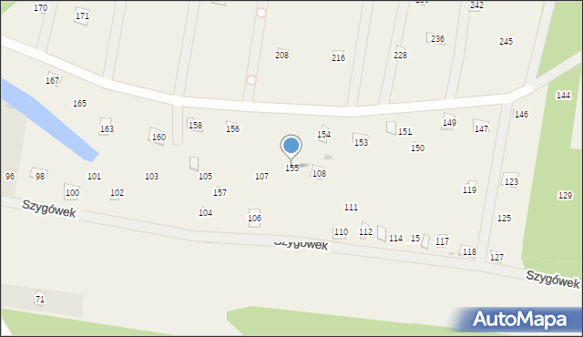 Szygówek, Szygówek, 155, mapa Szygówek
