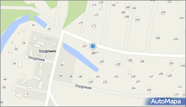 Szygówek, Szygówek, 165, mapa Szygówek